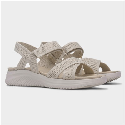 Steph Womens Beige Easy Fasten Sandal