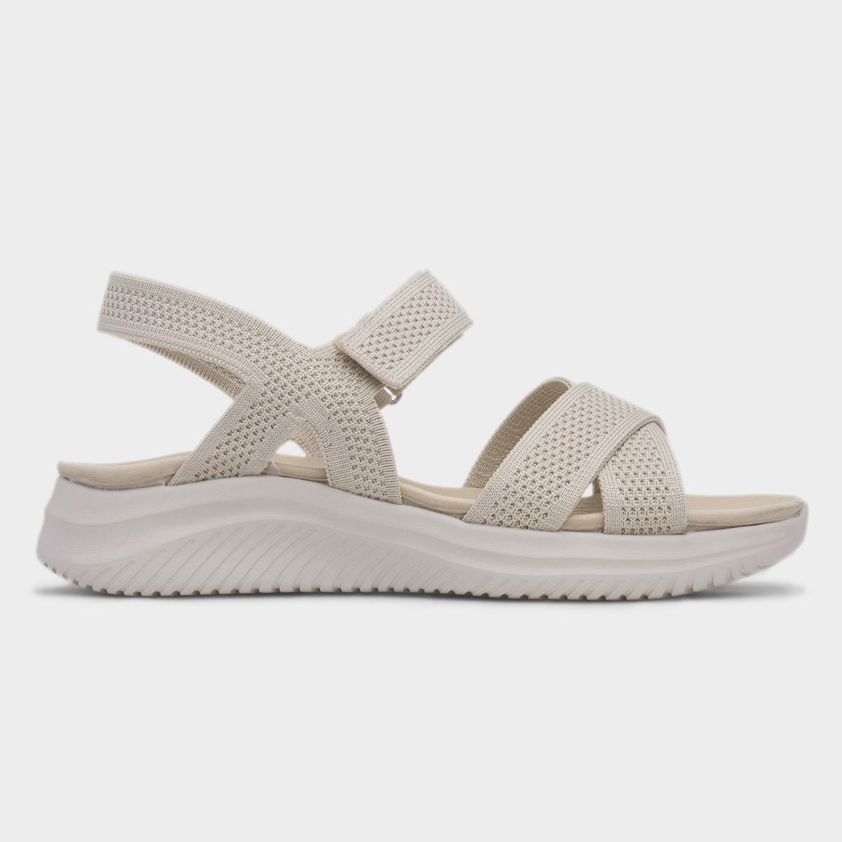 Steph Womens Beige Easy Fasten Sandal