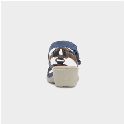 Serena Womens Navy Wedge Sandal