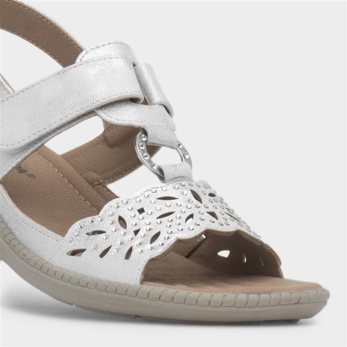Serena Womens White Wedge Sandal