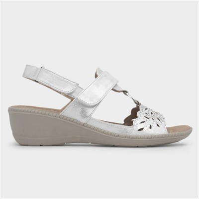 Serena Womens White Wedge Sandal