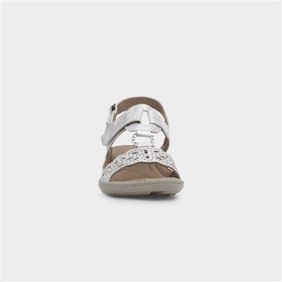 Serena Womens White Wedge Sandal