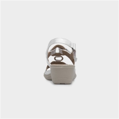 Serena Womens White Wedge Sandal