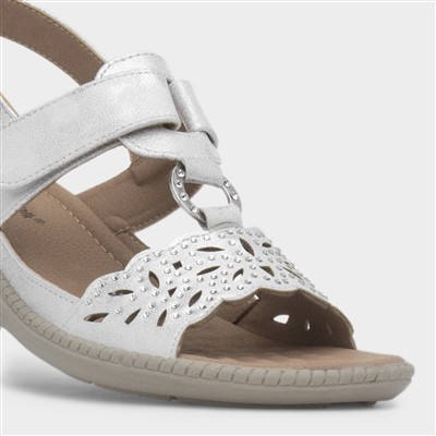 Serena Womens White Wedge Sandal