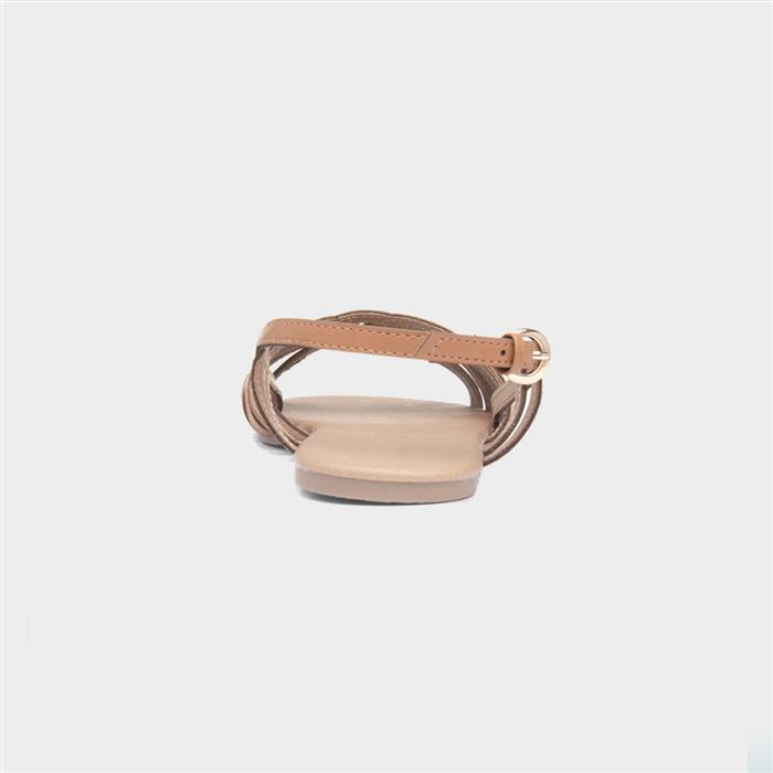 Jeni Womens Tan Wide Fit Strappy Sandal