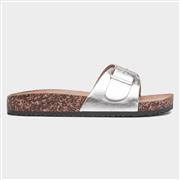 Krush Sophie Womens Silver Buckle Mule Sandal (Click For Details)
