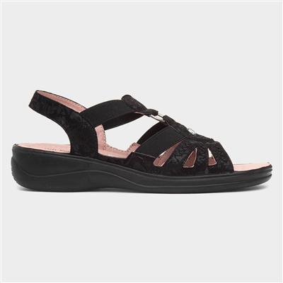 Lacy Womens Black Wedge Sandal