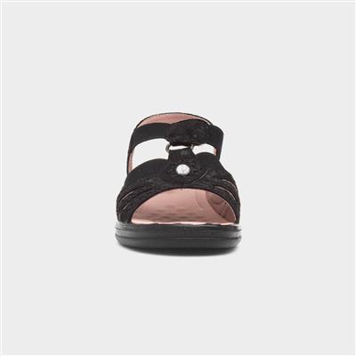 Lacy Womens Black Wedge Sandal