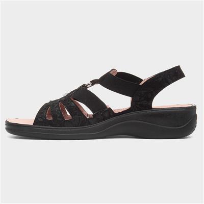 Lacy Womens Black Wedge Sandal