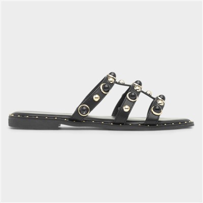 Cloe Womens Black Mule Sandal