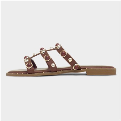 Cloe Womens Brown Mule Sandal