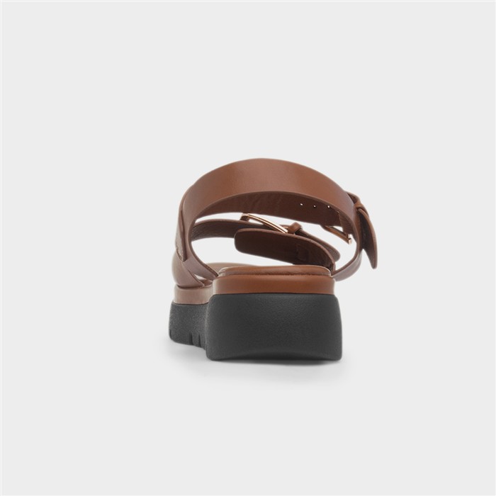 Kenzie Womens Tan Chunky Buckle Sandal