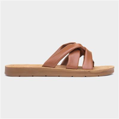 Zurich Womens Tan Flat Mule Sandal