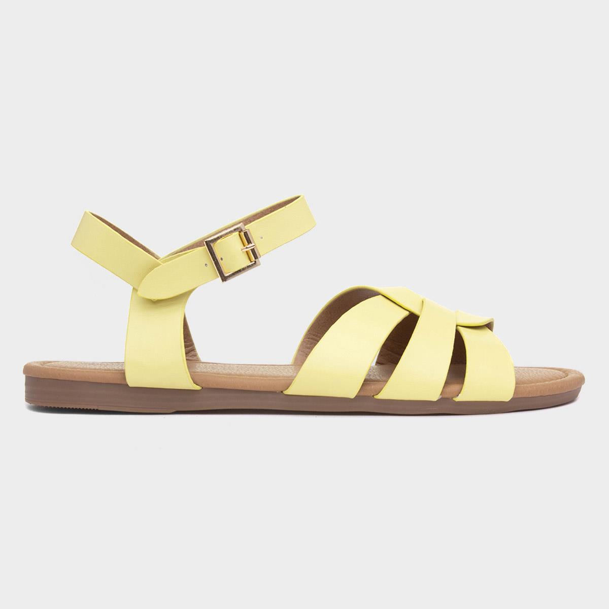 Antalya Womens Yellow Strappy Sandals