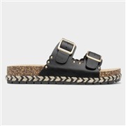 Krush Eden Womens Black Double Buckle Mule Sandal (Click For Details)
