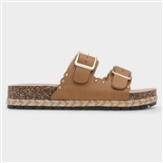 Krush Eden Womens Tan Double Buckle Mule Sandal (Click For Details)