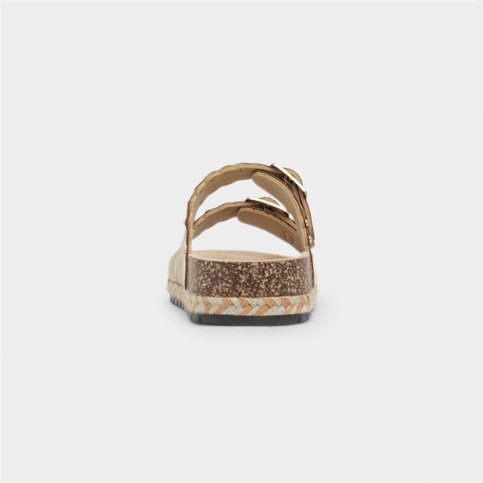 Eden Womens Tan Double Buckle Mule Sandal