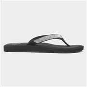 Totes Womens Black Beaded Toe Post Sandal (Click For Details)