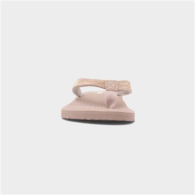 Womens Nude Beaded Toe Post Sandal