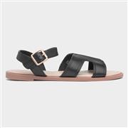 Krush Christina Womens Black Flat Sandal (Click For Details)