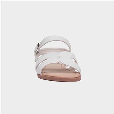 Christina Womens White Flat Sandal