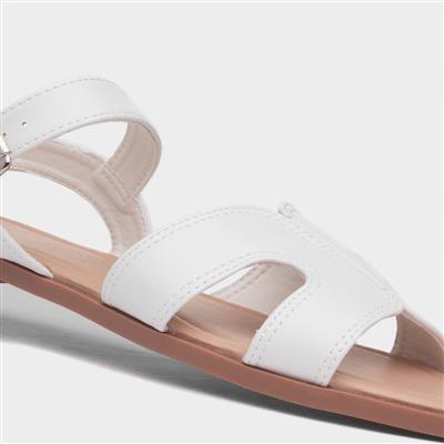 Christina Womens White Flat Sandal