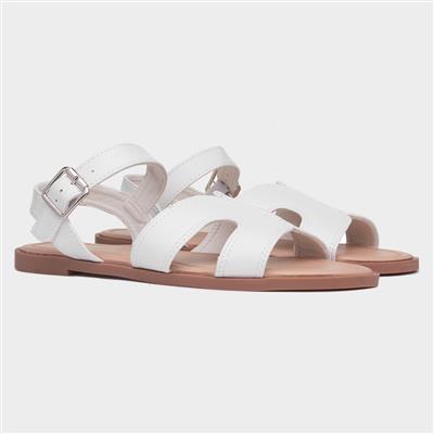 Christina Womens White Flat Sandal