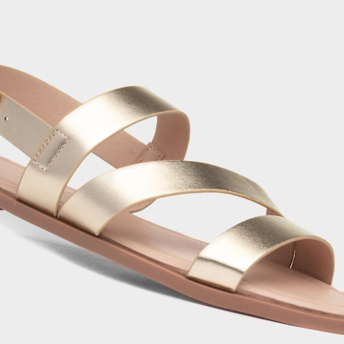 Krush Blaire Womens Gold Strappy Sandal 11183 Shoe Zone