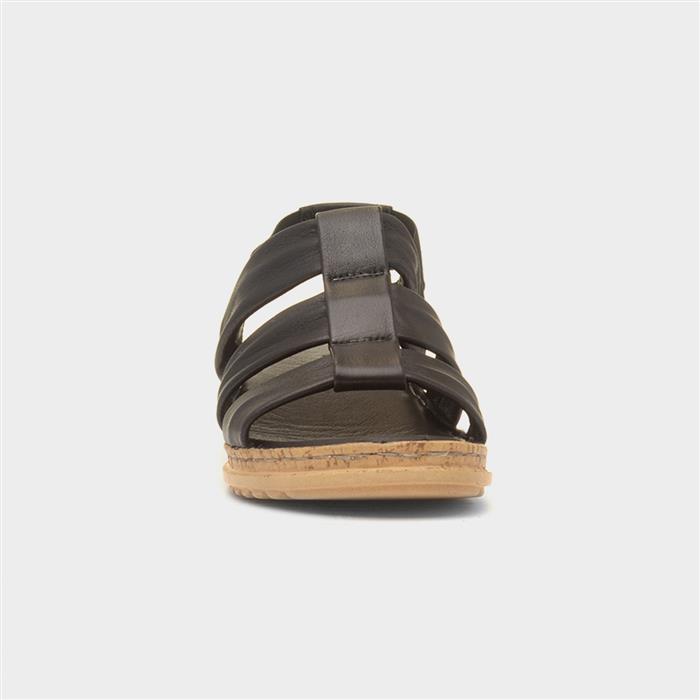 Eden Womens Black Leather Sandal