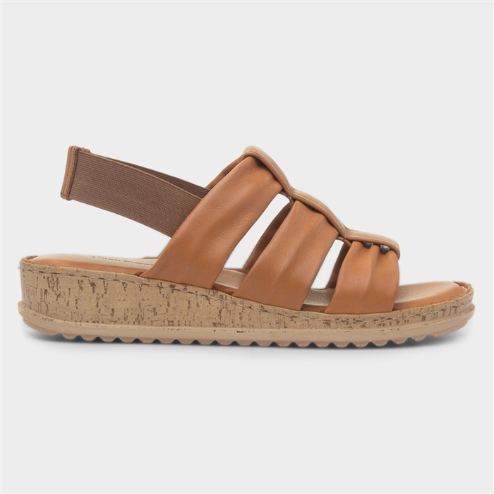 Hush Puppies Women's Tan Eden Leather Sandal Size 5