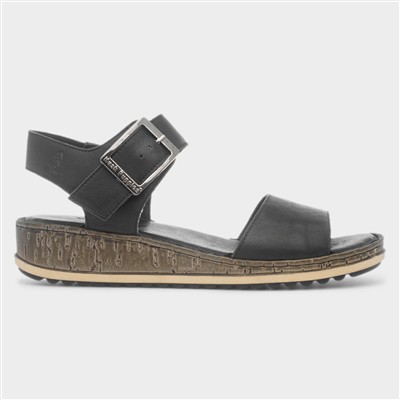 Ellie Womens Black Leather Sandal