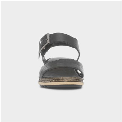 Ellie Womens Black Leather Sandal
