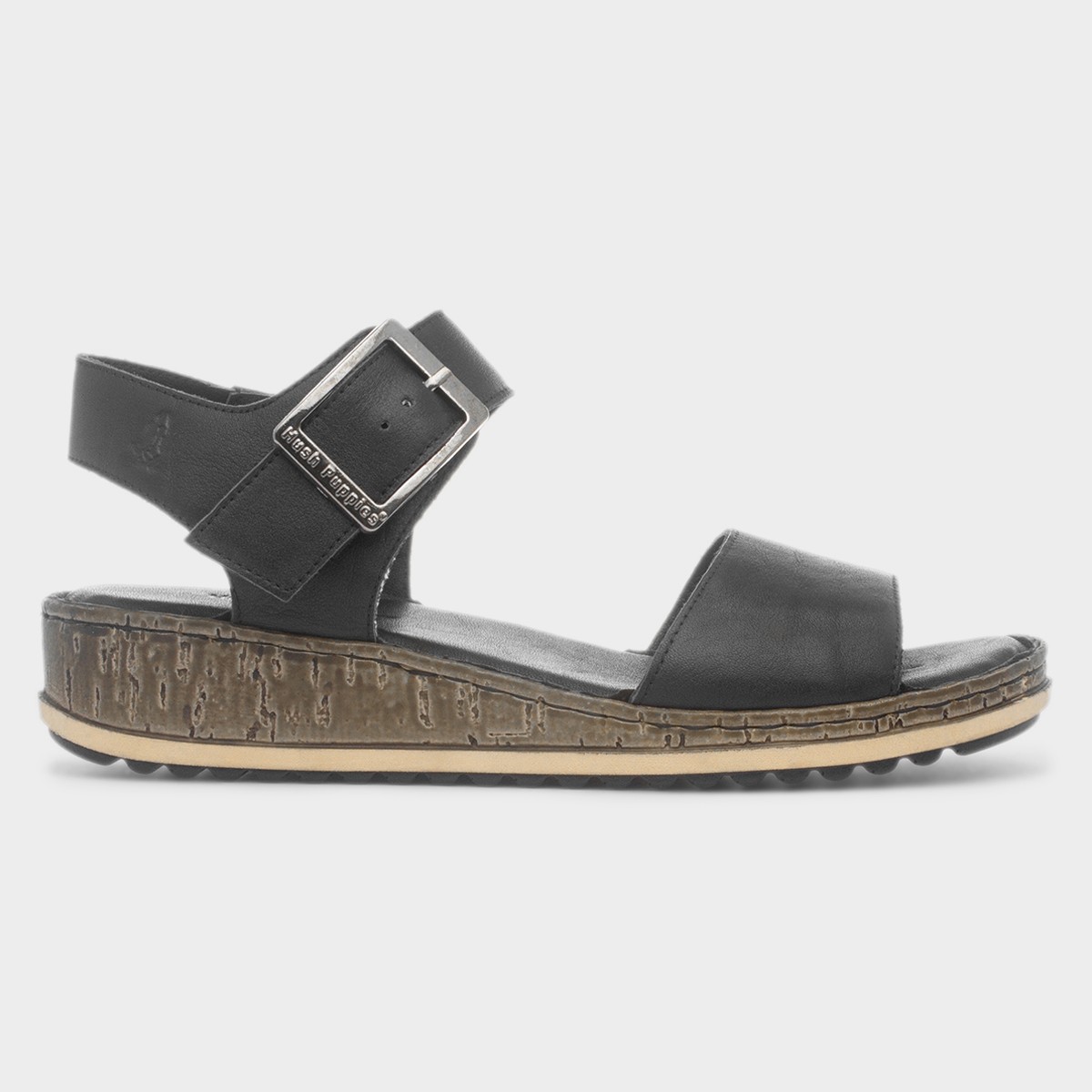 Ellie Womens Black Leather Sandal