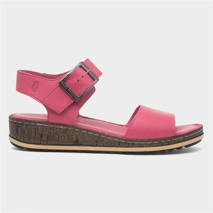 Hush Puppies Women's Pink Ellie Fuchsia Leather Sandal Size 4