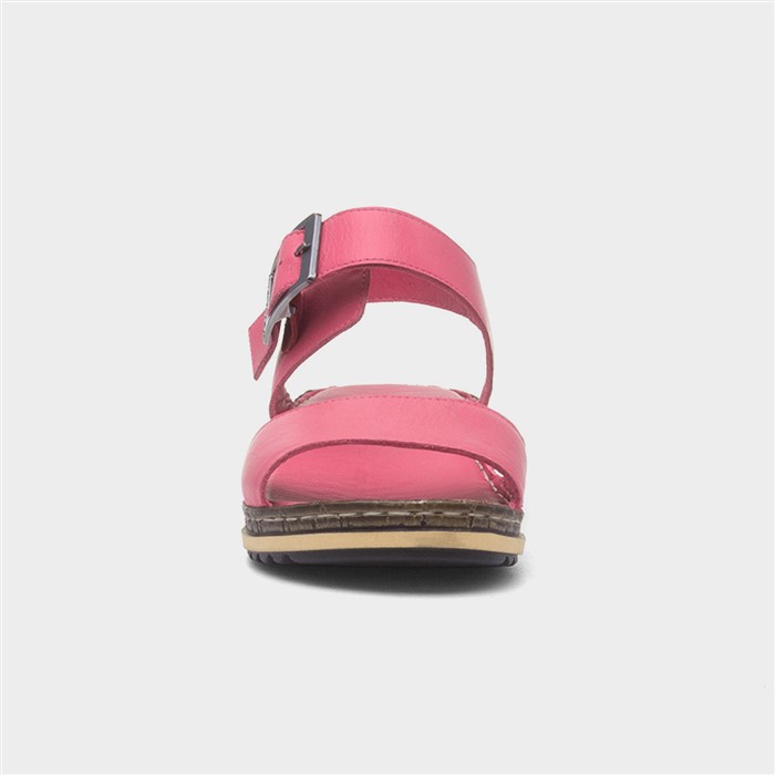 Ellie Womens Fuchsia Leather Sandal