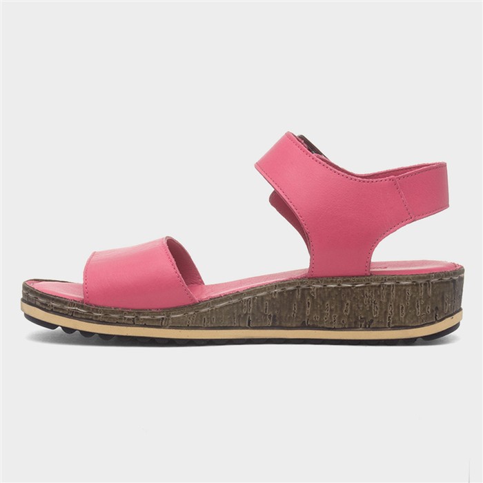 Ellie Womens Fuchsia Leather Sandal