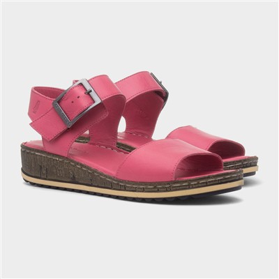 Ellie Womens Fuchsia Leather Sandal