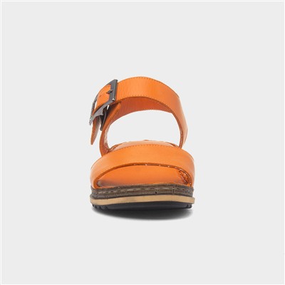 Ellie Womens Orange Leather Sandal