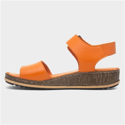 Ellie Womens Orange Leather Sandal