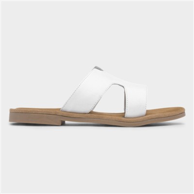 Azalea Womens White Leather Sandal