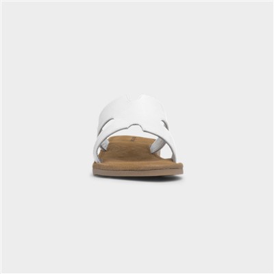 Azalea Womens White Leather Sandal