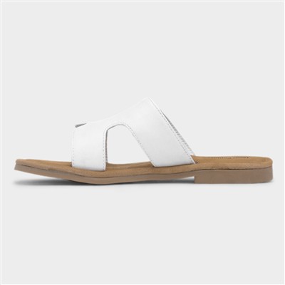 Azalea Womens White Leather Sandal