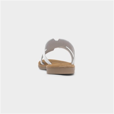 Azalea Womens White Leather Sandal