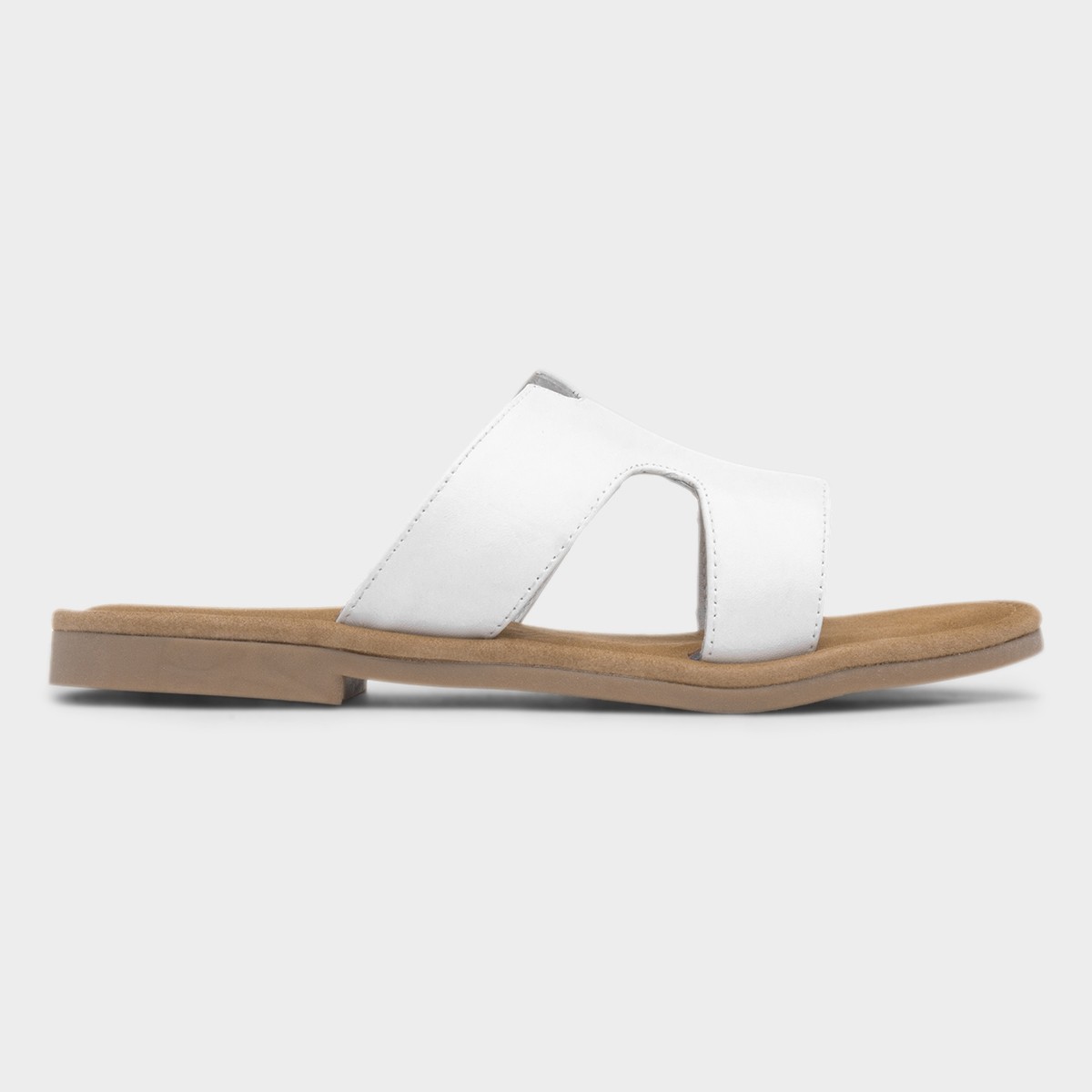 Azalea Womens White Leather Sandal