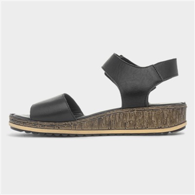 Ellie Womens Black Wide Fit Sandal