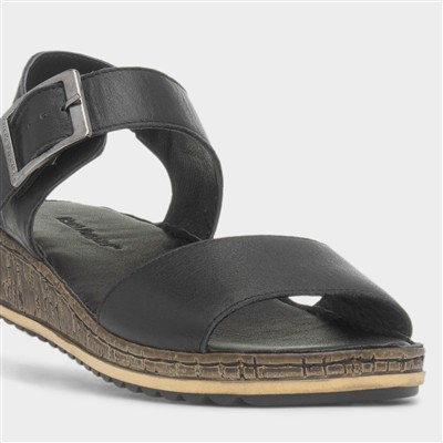 Ellie Womens Black Wide Fit Sandal