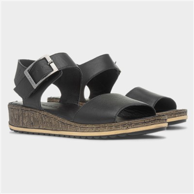 Ellie Womens Black Wide Fit Sandal