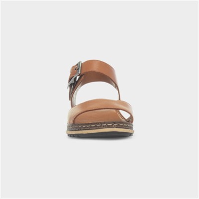 Ellie Womens Tan Wide Fit Sandal