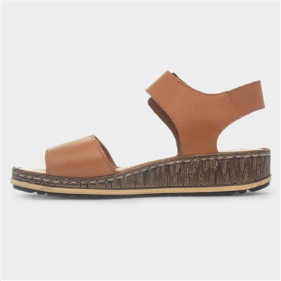 Ellie Womens Tan Wide Fit Sandal