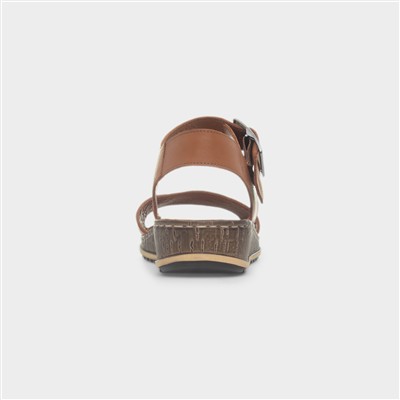 Ellie Womens Tan Wide Fit Sandal